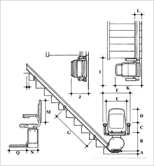 Bison refurbished straight stairlift dimensions